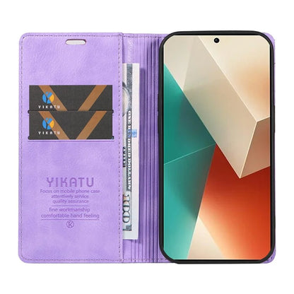YIKATU YK-006 For Xiaomi Redmi Note 13 5G Case Litchi Texture Leather Wallet Phone Cover