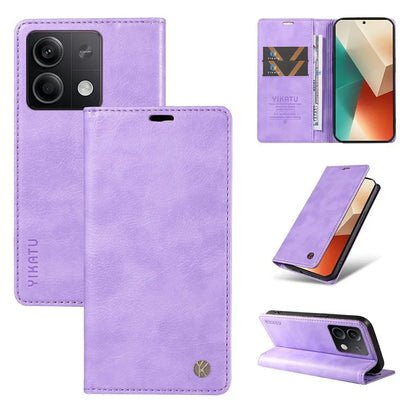YIKATU YK-006 For Xiaomi Redmi Note 13 5G Case Litchi Texture Leather Wallet Phone Cover