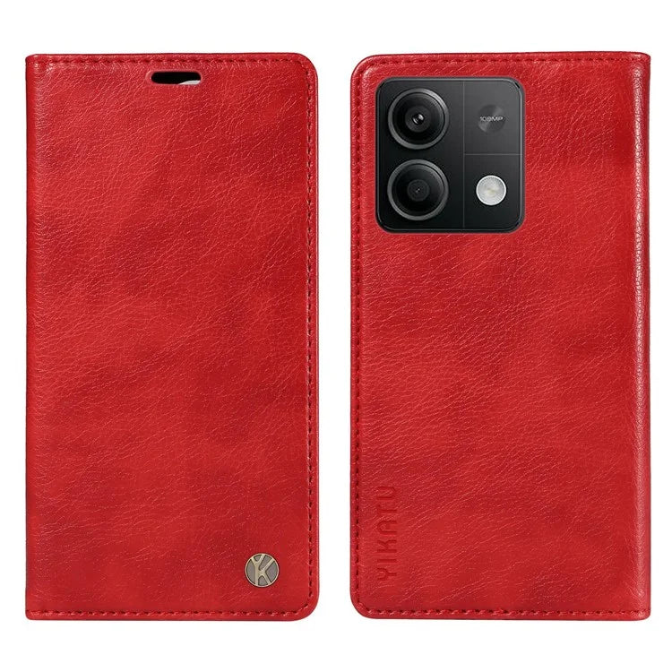 YIKATU YK-006 For Xiaomi Redmi Note 13 5G Case Litchi Texture Leather Wallet Phone Cover