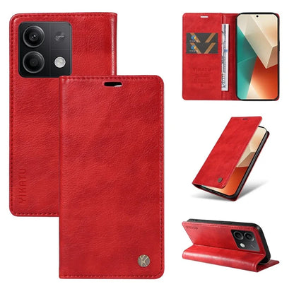 YIKATU YK-006 For Xiaomi Redmi Note 13 5G Case Litchi Texture Leather Wallet Phone Cover