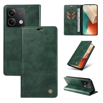 YIKATU YK-006 For Xiaomi Redmi Note 13 5G Case Litchi Texture Leather Wallet Phone Cover
