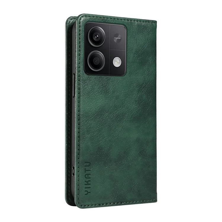 YIKATU YK-006 For Xiaomi Redmi Note 13 5G Case Litchi Texture Leather Wallet Phone Cover