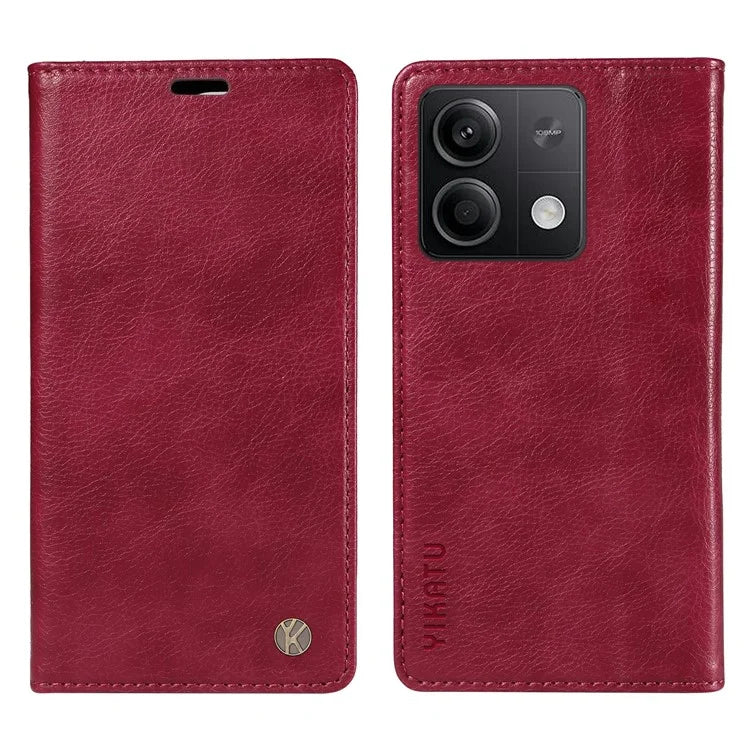 YIKATU YK-006 For Xiaomi Redmi Note 13 5G Case Litchi Texture Leather Wallet Phone Cover