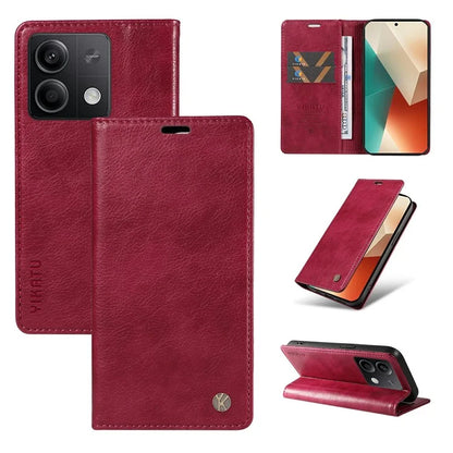 YIKATU YK-006 For Xiaomi Redmi Note 13 5G Case Litchi Texture Leather Wallet Phone Cover