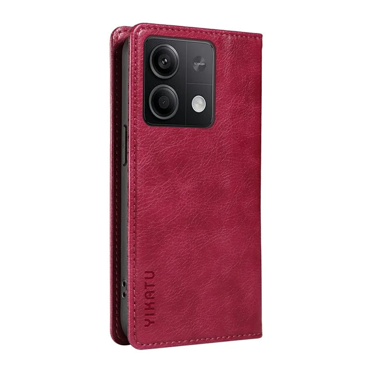 YIKATU YK-006 For Xiaomi Redmi Note 13 5G Case Litchi Texture Leather Wallet Phone Cover