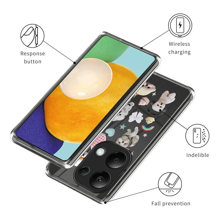 For Xiaomi Redmi Note 13 Pro 4G / Poco M6 Pro 4G Case Pattern Printing Anti-fall TPU Smart Phone Cover