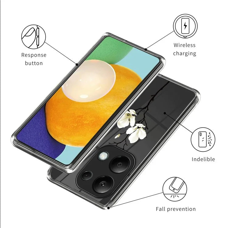 For Xiaomi Redmi Note 13 Pro 4G / Poco M6 Pro 4G Case Pattern Printing Anti-fall TPU Smart Phone Cover