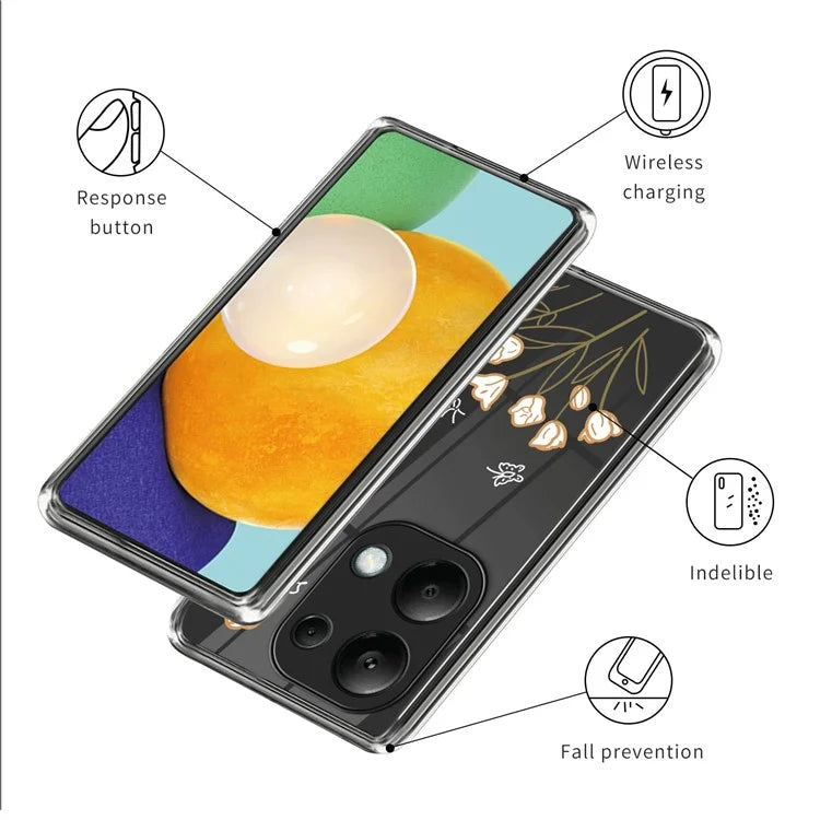 For Xiaomi Redmi Note 13 Pro 4G / Poco M6 Pro 4G Case Pattern Printing Anti-fall TPU Smart Phone Cover
