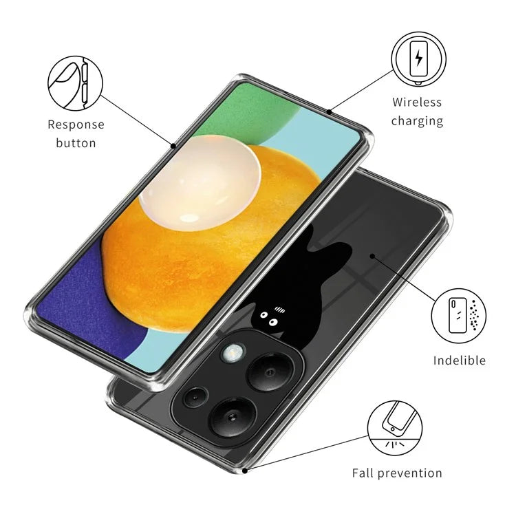 For Xiaomi Redmi Note 13 Pro 4G / Poco M6 Pro 4G Case Pattern Printing Anti-fall TPU Smart Phone Cover