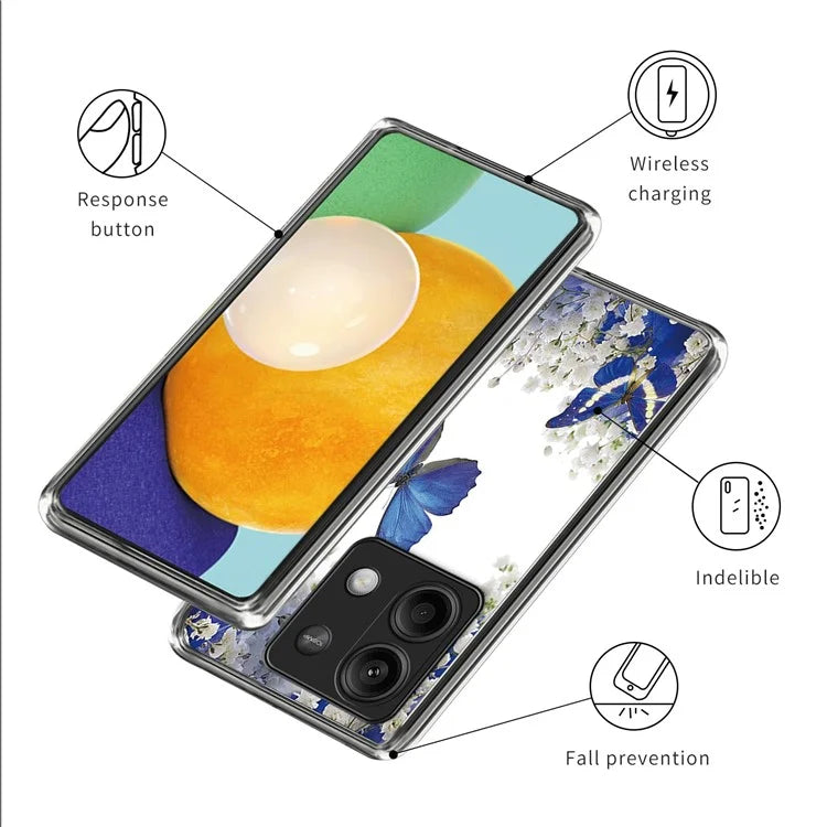 Phone Case for Xiaomi Redmi Note 13 5G Shell Pattern Printing Scratch-proof TPU Cover