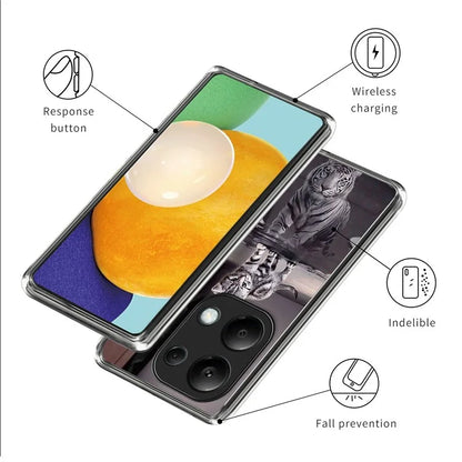 TPU Case for Xiaomi Redmi Note 13 Pro 4G / Poco M6 Pro 4G Shell Pattern Printing Phone Cover and Tiger