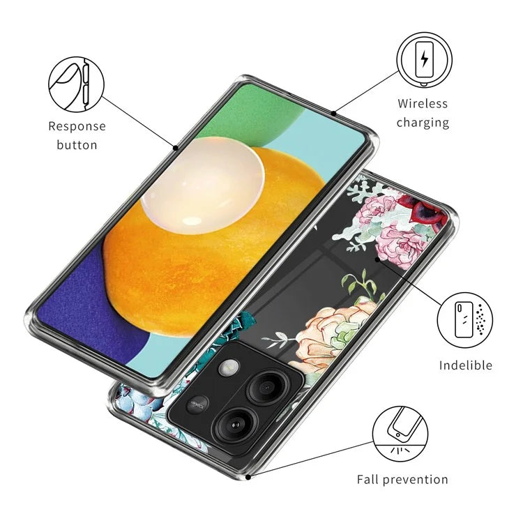 For Xiaomi Redmi Note 13 5G TPU Case Slim-Fit Pattern Printing Phone Back Protector
