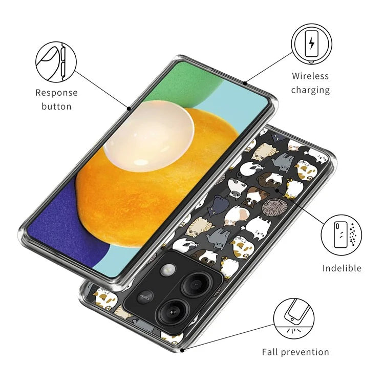 For Xiaomi Redmi Note 13 5G TPU Case Slim-Fit Pattern Printing Phone Back Protector