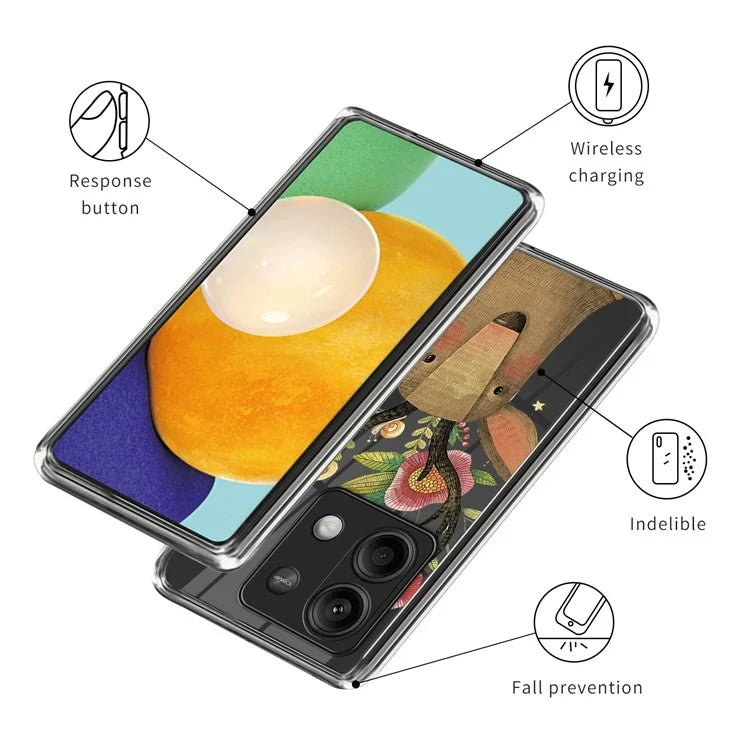 For Xiaomi Redmi Note 13 5G TPU Case Slim-Fit Pattern Printing Phone Back Protector