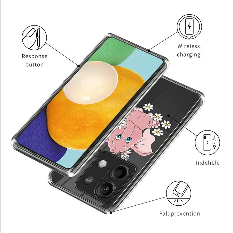 For Xiaomi Redmi Note 13 5G TPU Case Slim-Fit Pattern Printing Phone Back Protector