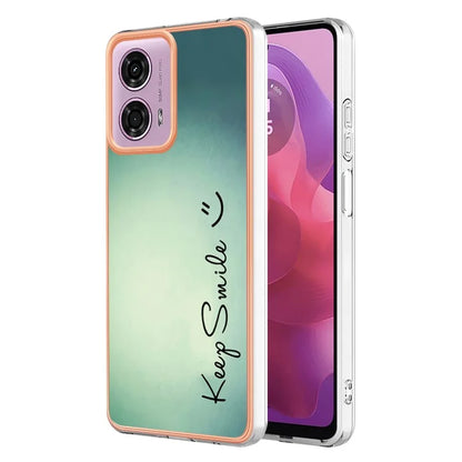 YB IMD Series-19 Style-D For Motorola Moto E14 4G / G04 4G / G04s 4G / G24 4G Case Electroplating IMD TPU Phone Cover