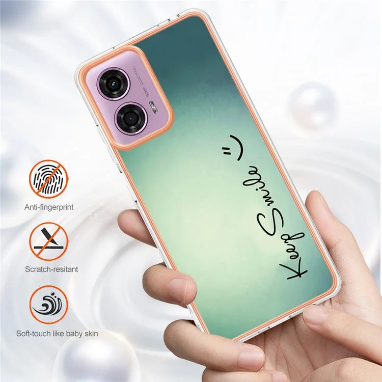 YB IMD Series-19 Style-D For Motorola Moto E14 4G / G04 4G / G04s 4G / G24 4G Case Electroplating IMD TPU Phone Cover