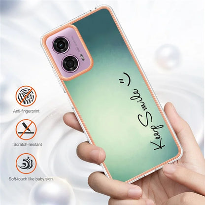 YB IMD Series-19 Style-D For Motorola Moto E14 4G / G04 4G / G04s 4G / G24 4G Case Electroplating IMD TPU Phone Cover