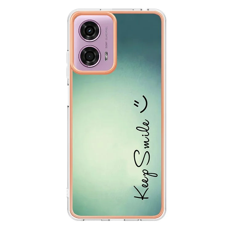 YB IMD Series-19 Style-D For Motorola Moto E14 4G / G04 4G / G04s 4G / G24 4G Case Electroplating IMD TPU Phone Cover