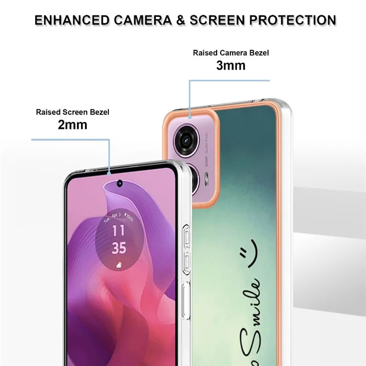 YB IMD Series-19 Style-D For Motorola Moto E14 4G / G04 4G / G04s 4G / G24 4G Case Electroplating IMD TPU Phone Cover