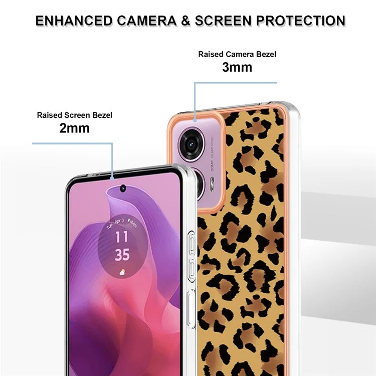 YB IMD Series-19 Style-D For Motorola Moto E14 4G / G04 4G / G04s 4G / G24 4G Case Electroplating IMD TPU Phone Cover