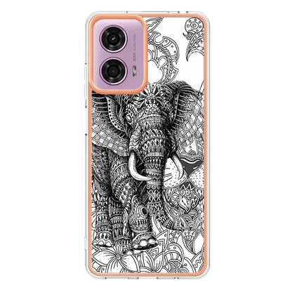 YB IMD Series-19 Style-D For Motorola Moto E14 4G / G04 4G / G04s 4G / G24 4G Case Electroplating IMD TPU Phone Cover