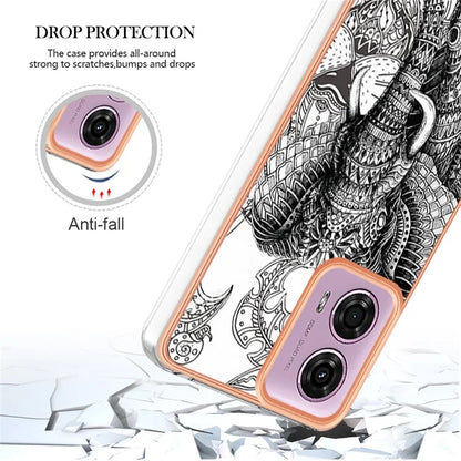 YB IMD Series-19 Style-D For Motorola Moto E14 4G / G04 4G / G04s 4G / G24 4G Case Electroplating IMD TPU Phone Cover