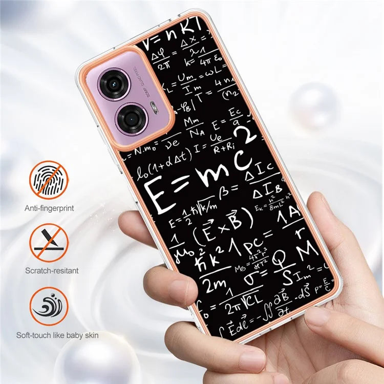 YB IMD Series-19 Style-D For Motorola Moto E14 4G / G04 4G / G04s 4G / G24 4G Case Electroplating IMD TPU Phone Cover
