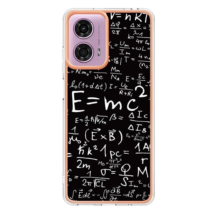 YB IMD Series-19 Style-D For Motorola Moto E14 4G / G04 4G / G04s 4G / G24 4G Case Electroplating IMD TPU Phone Cover