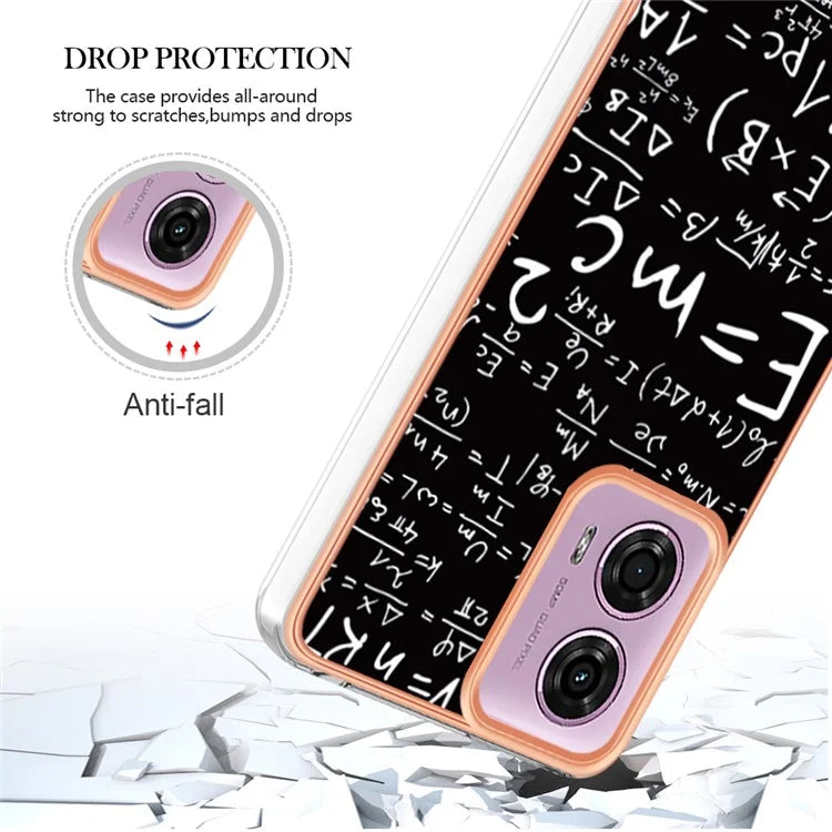 YB IMD Series-19 Style-D For Motorola Moto E14 4G / G04 4G / G04s 4G / G24 4G Case Electroplating IMD TPU Phone Cover