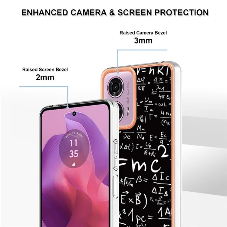 YB IMD Series-19 Style-D For Motorola Moto E14 4G / G04 4G / G04s 4G / G24 4G Case Electroplating IMD TPU Phone Cover