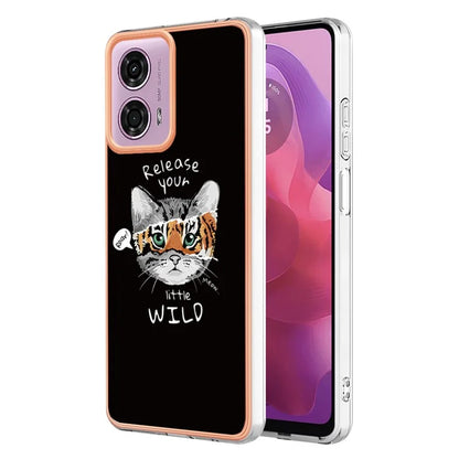 YB IMD Series-19 Style-D For Motorola Moto E14 4G / G04 4G / G04s 4G / G24 4G Case Electroplating IMD TPU Phone Cover