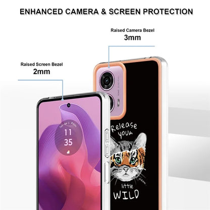 YB IMD Series-19 Style-D For Motorola Moto E14 4G / G04 4G / G04s 4G / G24 4G Case Electroplating IMD TPU Phone Cover