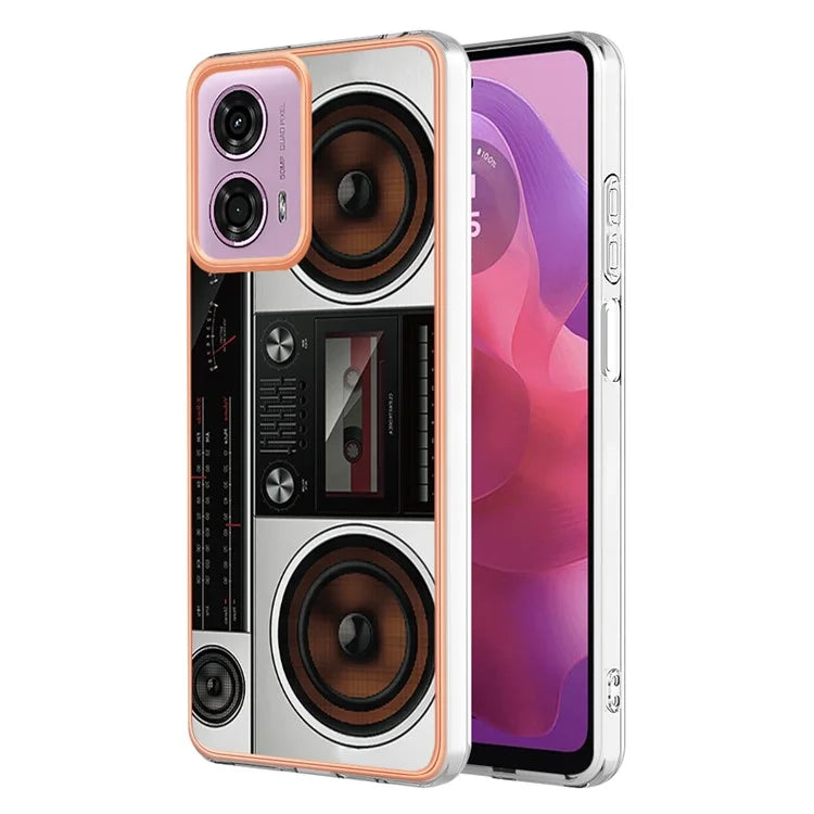 YB IMD Series-19 Style-D For Motorola Moto E14 4G / G04 4G / G04s 4G / G24 4G Case Electroplating IMD TPU Phone Cover