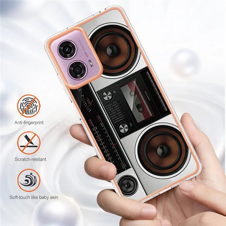 YB IMD Series-19 Style-D For Motorola Moto E14 4G / G04 4G / G04s 4G / G24 4G Case Electroplating IMD TPU Phone Cover