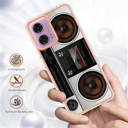 YB IMD Series-19 Style-D For Motorola Moto E14 4G / G04 4G / G04s 4G / G24 4G Case Electroplating IMD TPU Phone Cover