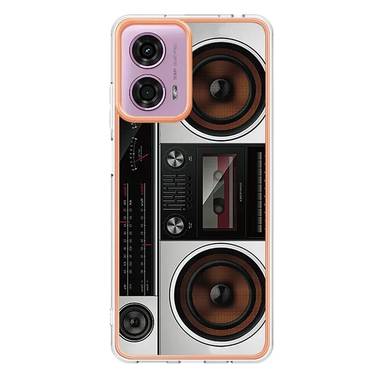 YB IMD Series-19 Style-D For Motorola Moto E14 4G / G04 4G / G04s 4G / G24 4G Case Electroplating IMD TPU Phone Cover