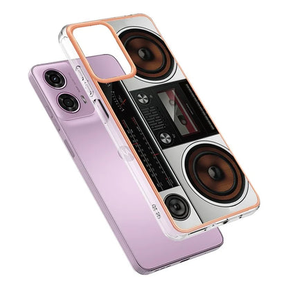 YB IMD Series-19 Style-D For Motorola Moto E14 4G / G04 4G / G04s 4G / G24 4G Case Electroplating IMD TPU Phone Cover