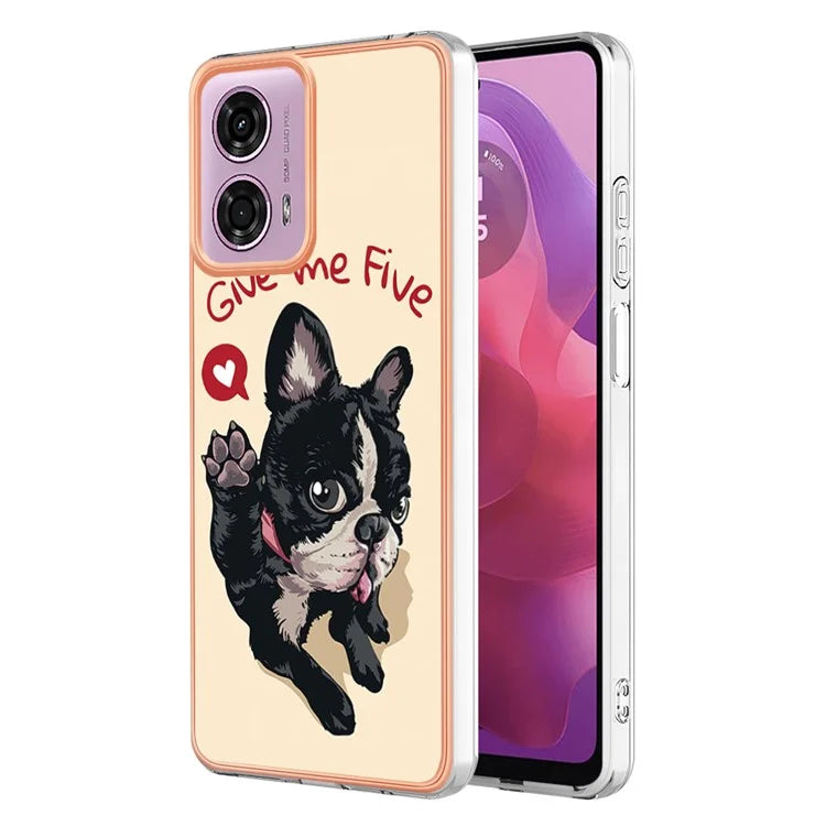 YB IMD Series-19 Style-D For Motorola Moto E14 4G / G04 4G / G04s 4G / G24 4G Case Electroplating IMD TPU Phone Cover