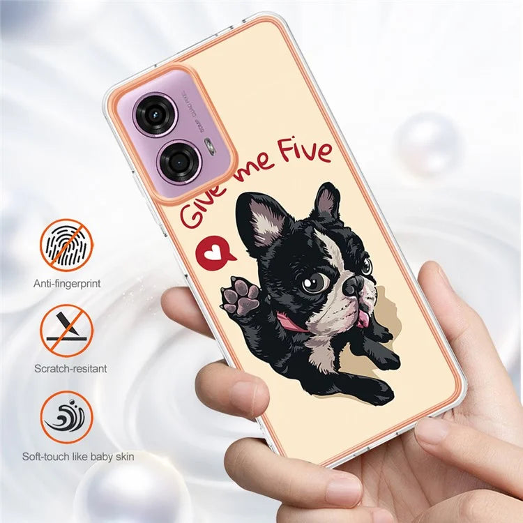YB IMD Series-19 Style-D For Motorola Moto E14 4G / G04 4G / G04s 4G / G24 4G Case Electroplating IMD TPU Phone Cover