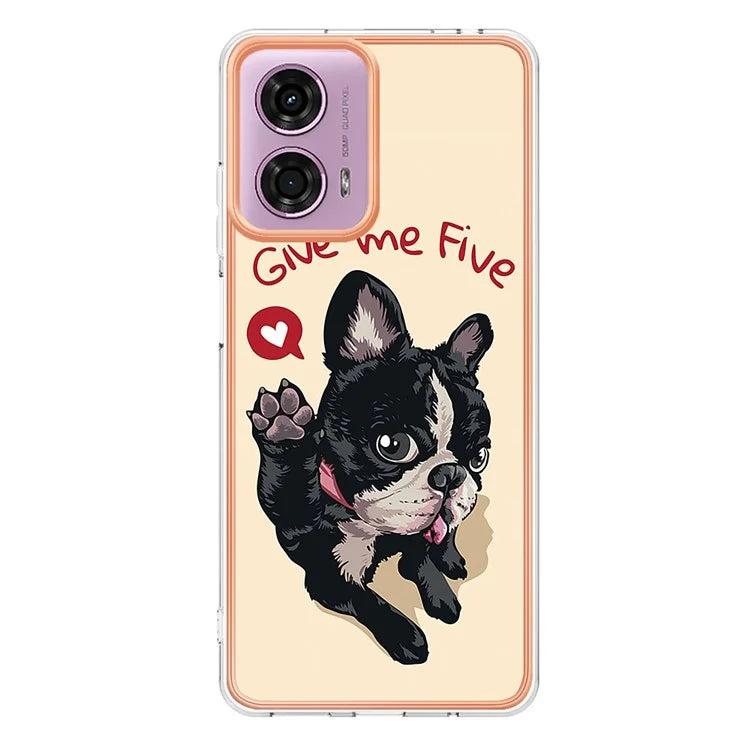 YB IMD Series-19 Style-D For Motorola Moto E14 4G / G04 4G / G04s 4G / G24 4G Case Electroplating IMD TPU Phone Cover