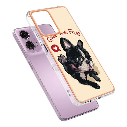 YB IMD Series-19 Style-D For Motorola Moto E14 4G / G04 4G / G04s 4G / G24 4G Case Electroplating IMD TPU Phone Cover