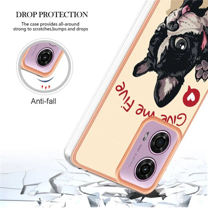 YB IMD Series-19 Style-D For Motorola Moto E14 4G / G04 4G / G04s 4G / G24 4G Case Electroplating IMD TPU Phone Cover