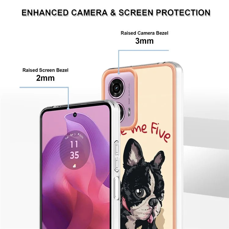 YB IMD Series-19 Style-D For Motorola Moto E14 4G / G04 4G / G04s 4G / G24 4G Case Electroplating IMD TPU Phone Cover