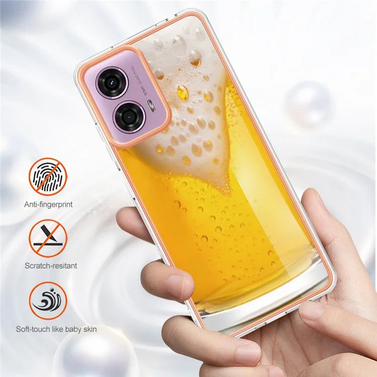 YB IMD Series-19 Style-D For Motorola Moto E14 4G / G04 4G / G04s 4G / G24 4G Case Electroplating IMD TPU Phone Cover