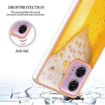 YB IMD Series-19 Style-D For Motorola Moto E14 4G / G04 4G / G04s 4G / G24 4G Case Electroplating IMD TPU Phone Cover