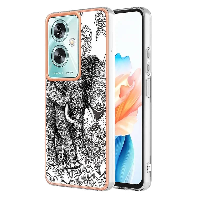 YB IMD Series-19 Style-D For Oppo A79 5G / A2 5G TPU Phone Case Electroplating Pattern Print Shell