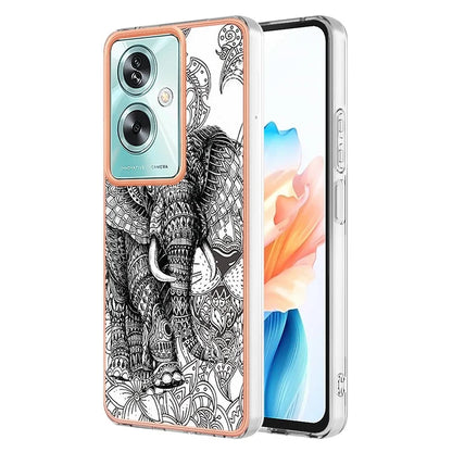YB IMD Series-19 Style-D For Oppo A79 5G / A2 5G TPU Phone Case Electroplating Pattern Print Shell