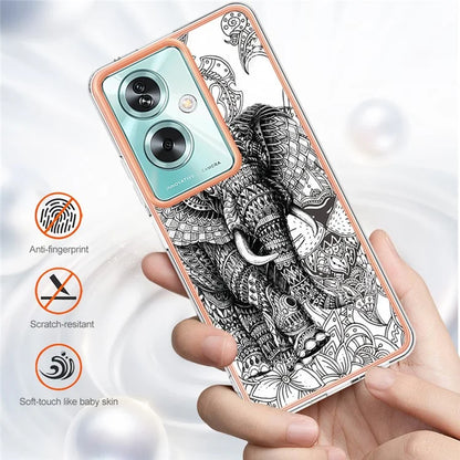 YB IMD Series-19 Style-D For Oppo A79 5G / A2 5G TPU Phone Case Electroplating Pattern Print Shell