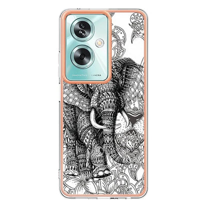 YB IMD Series-19 Style-D For Oppo A79 5G / A2 5G TPU Phone Case Electroplating Pattern Print Shell